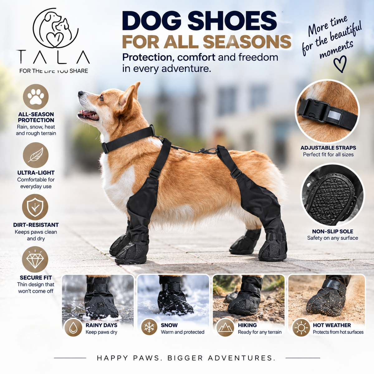 TALA Dog Shoes for All Seasons